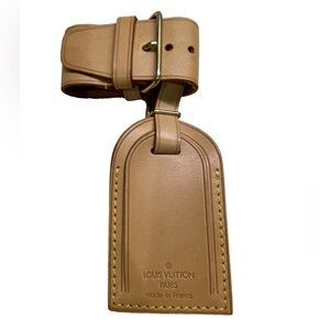 Louis Vuitton - natural leather luggage / name tag & poignet set